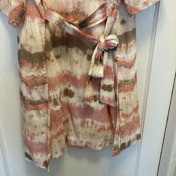 Zara Kimono Pink Tie Dye Smocked Waffle Style Lined Size XS Beachy Boho Chic - Picture 16 of 16